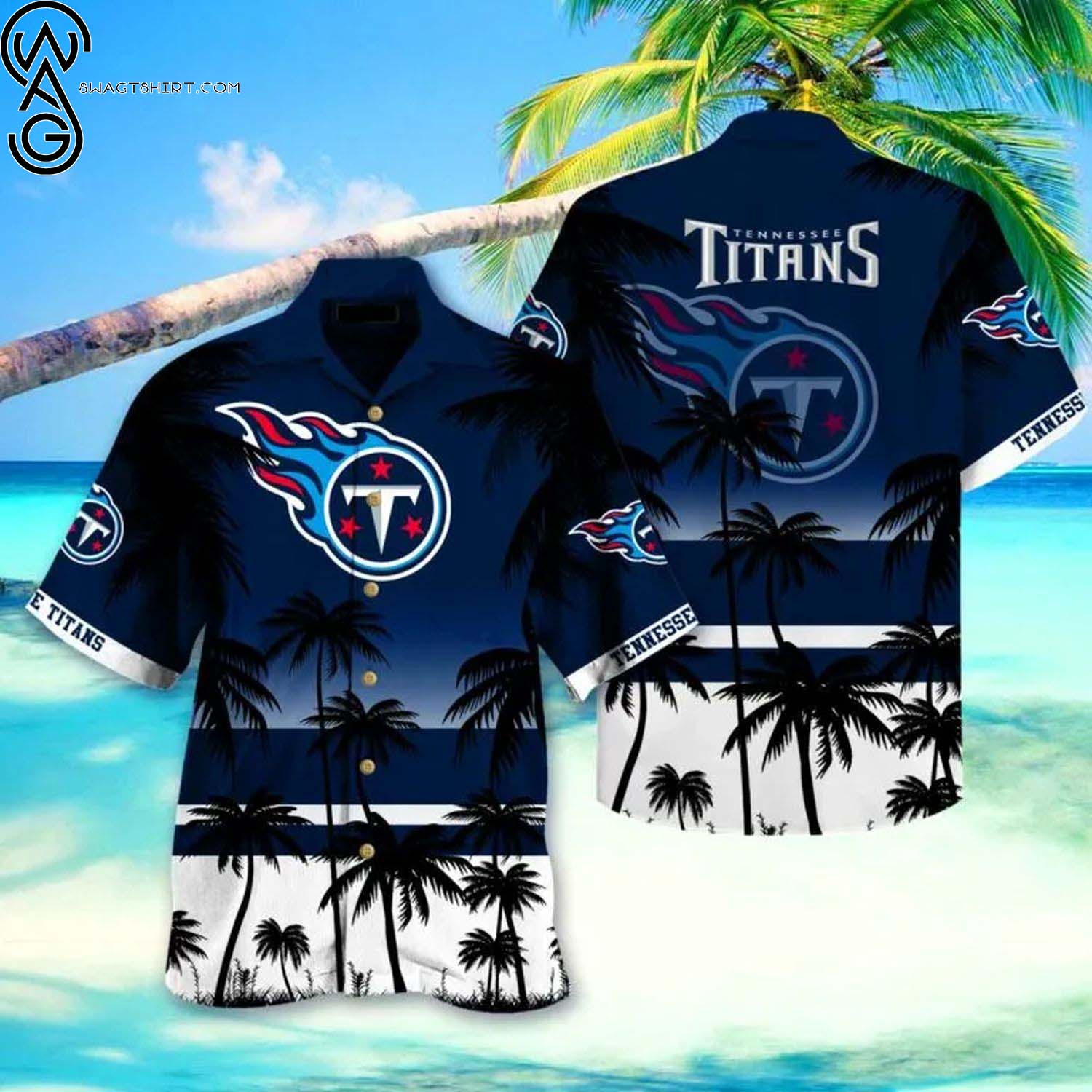 Tennessee Titans Light Blue Floral Aloha Hawaiian Shirt