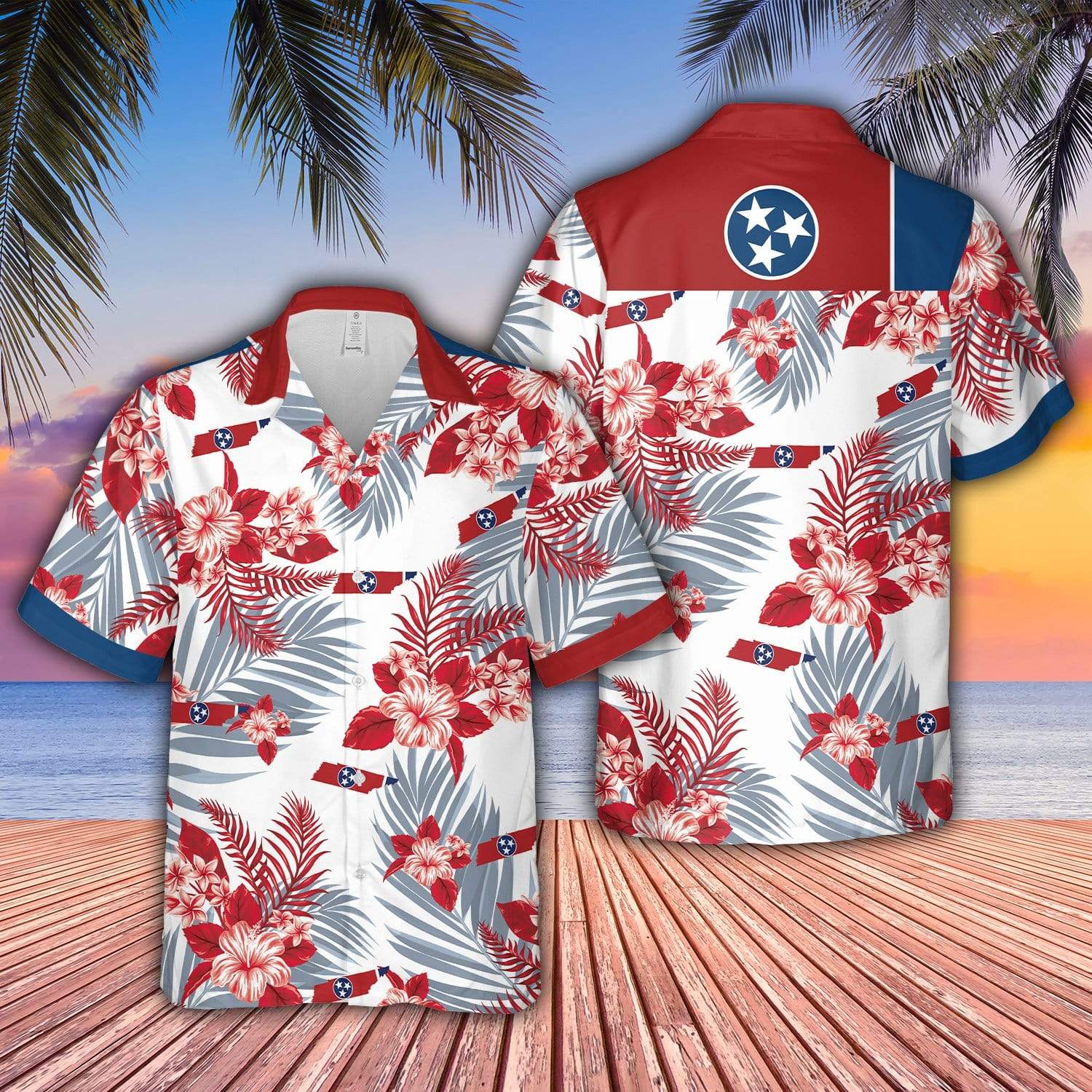 Tennessee Volunteers Hibiscus Hawaiian Shirt Beach Short