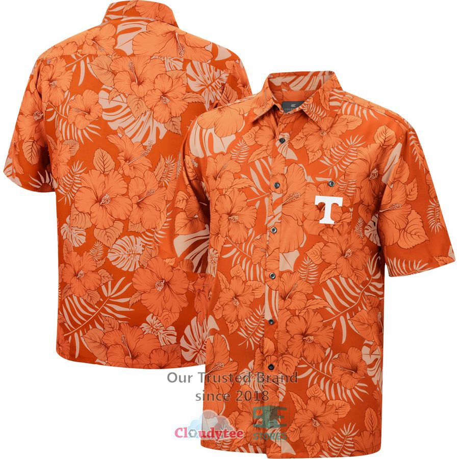 Tennessee Volunteers Columbia Super Slack Tide Charcoal Hawaiian Shirt