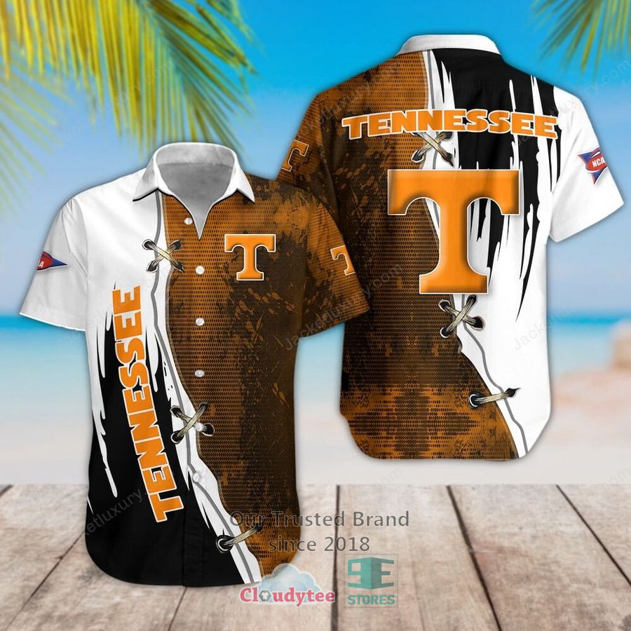 Tennessee Volunteers Tennessee Orange Logo Floral Button-Up Hawaiian Shirt