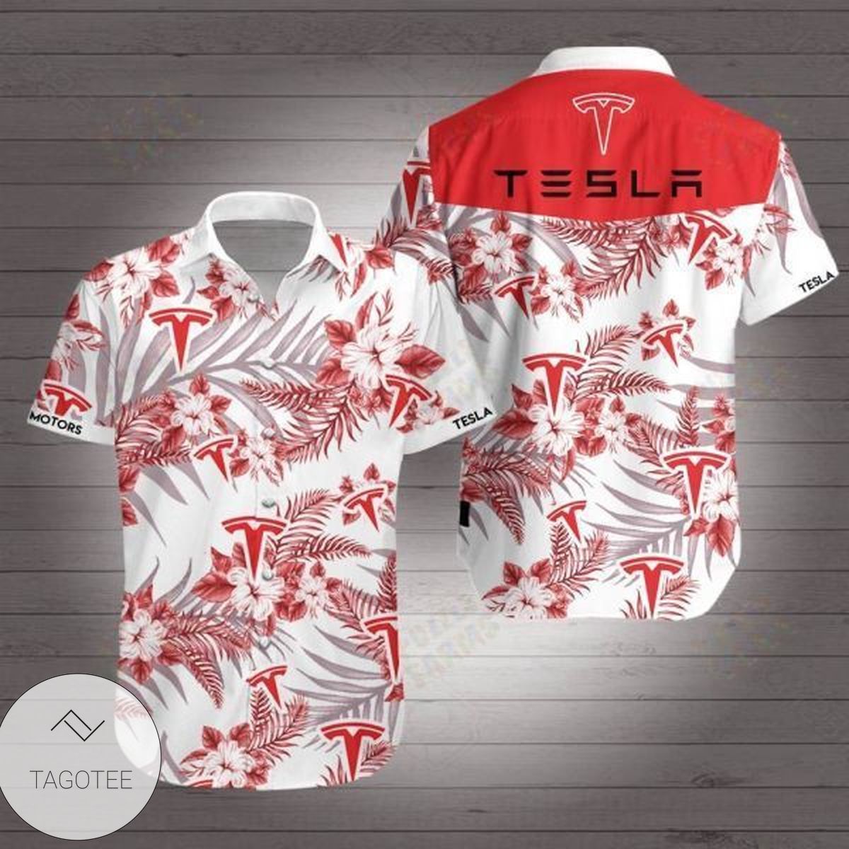 Tesla Hawaiian Graphic Print Short Sleeve Hawaiian Casual Shirt