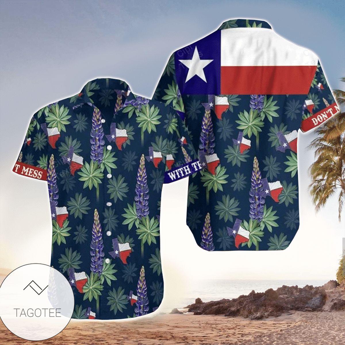 Texas Coconut Palm Tree Unisex Hawaiian Shirts