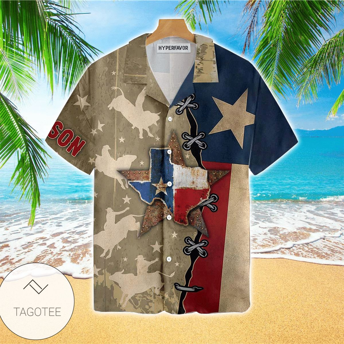 Texas Cowhide Map Hawaiian Shirt