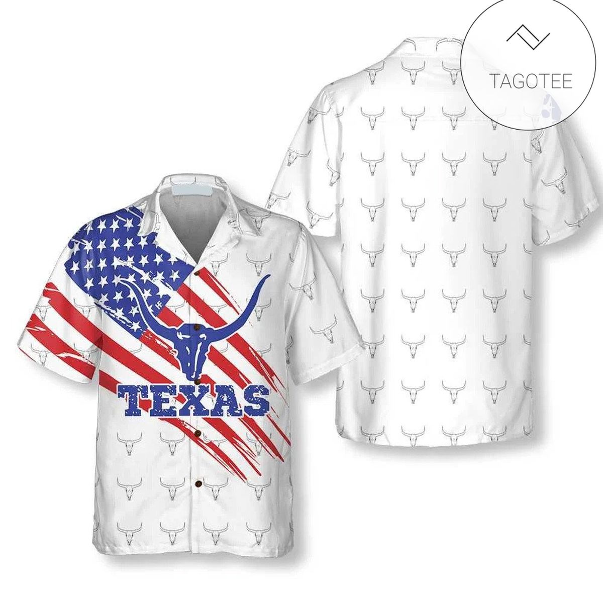 Texas Flag and Map Vintage Texas Hawaiian Shirt