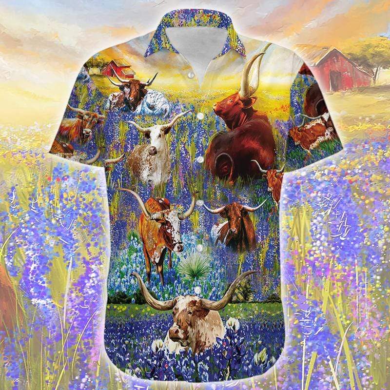 Texas Bluebonnet Hawaiian Shirt For Men Women