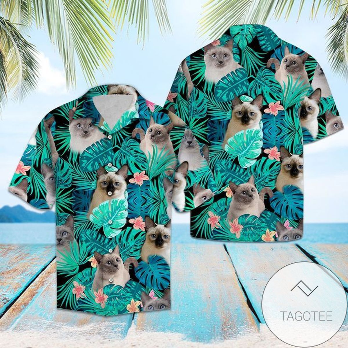 Thai Cat Awesome 3d Hawaiian Shirt For Men With Vibrant Colors And Textures