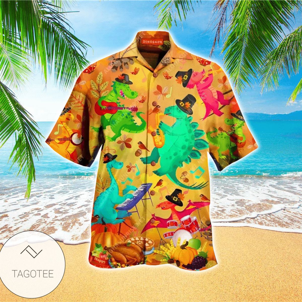 Thanksgiving Day Vertical Pattern Hawaiian Shirt