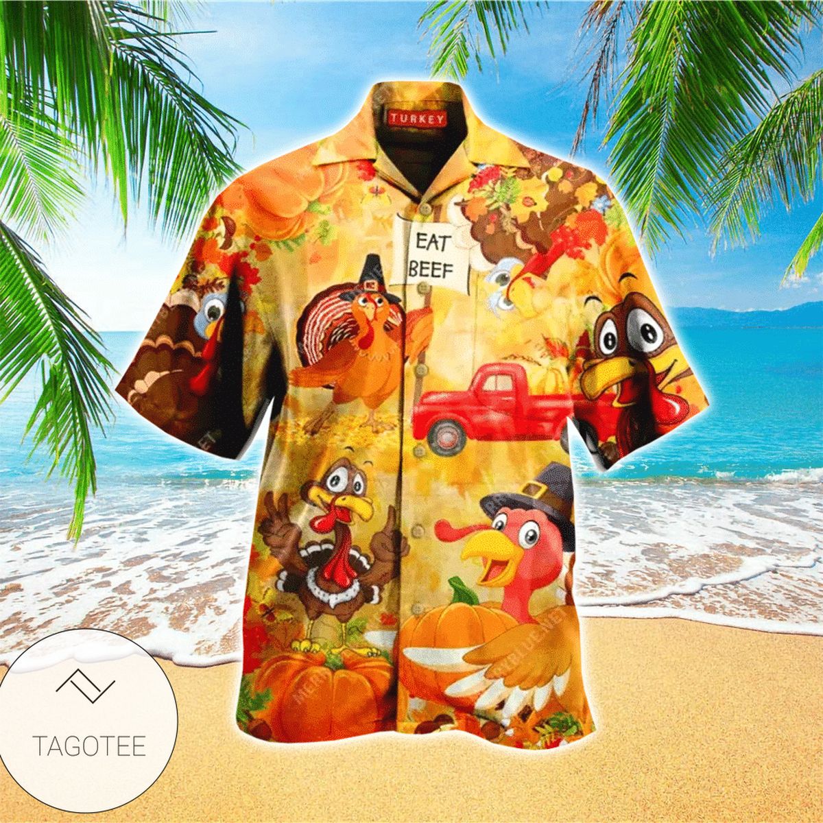 Thanksgiving Shark Colorful Hawaiian Shirt