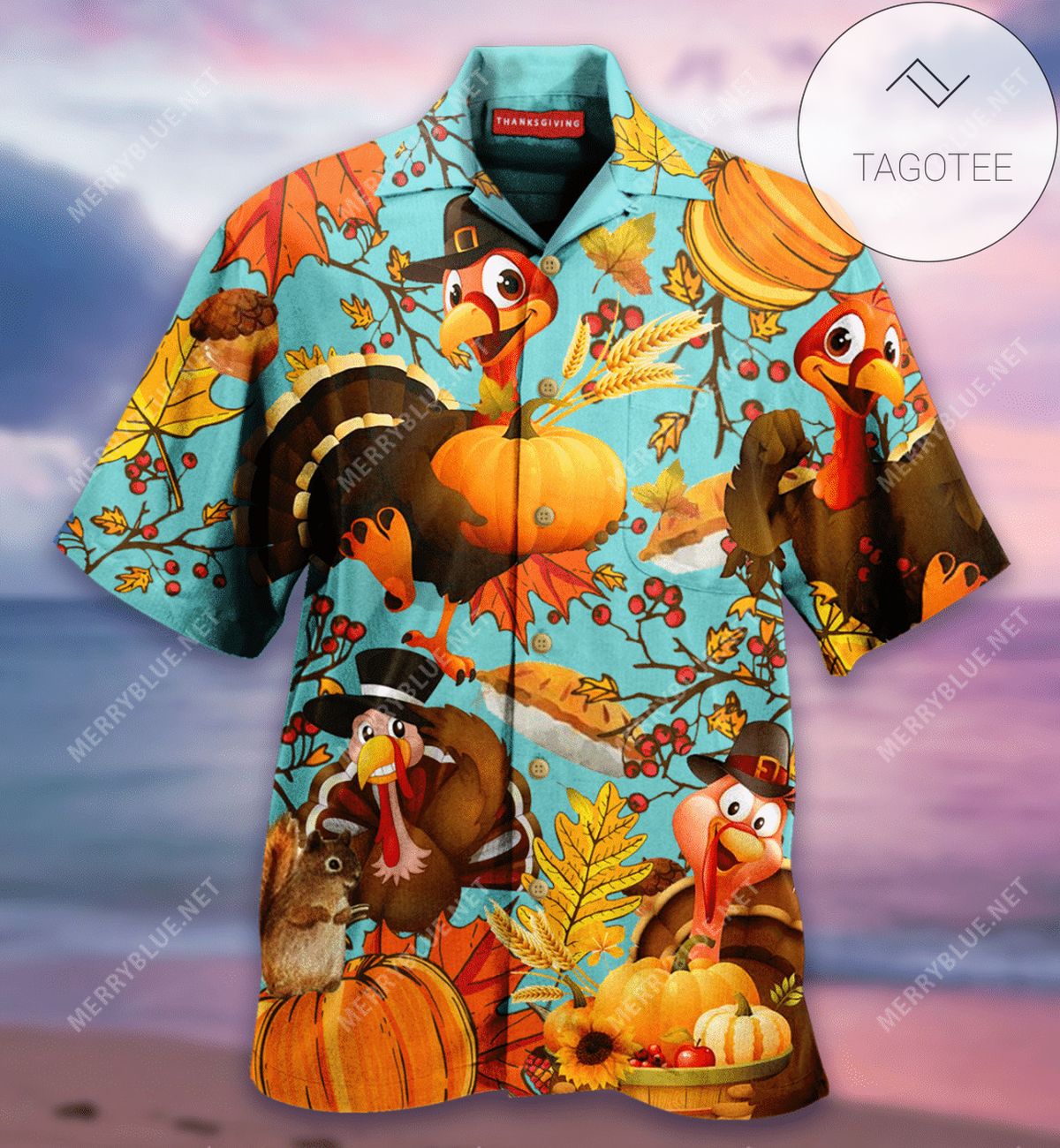 Thanksgiving Turkey Colorful Youth Hawaiian Shirt