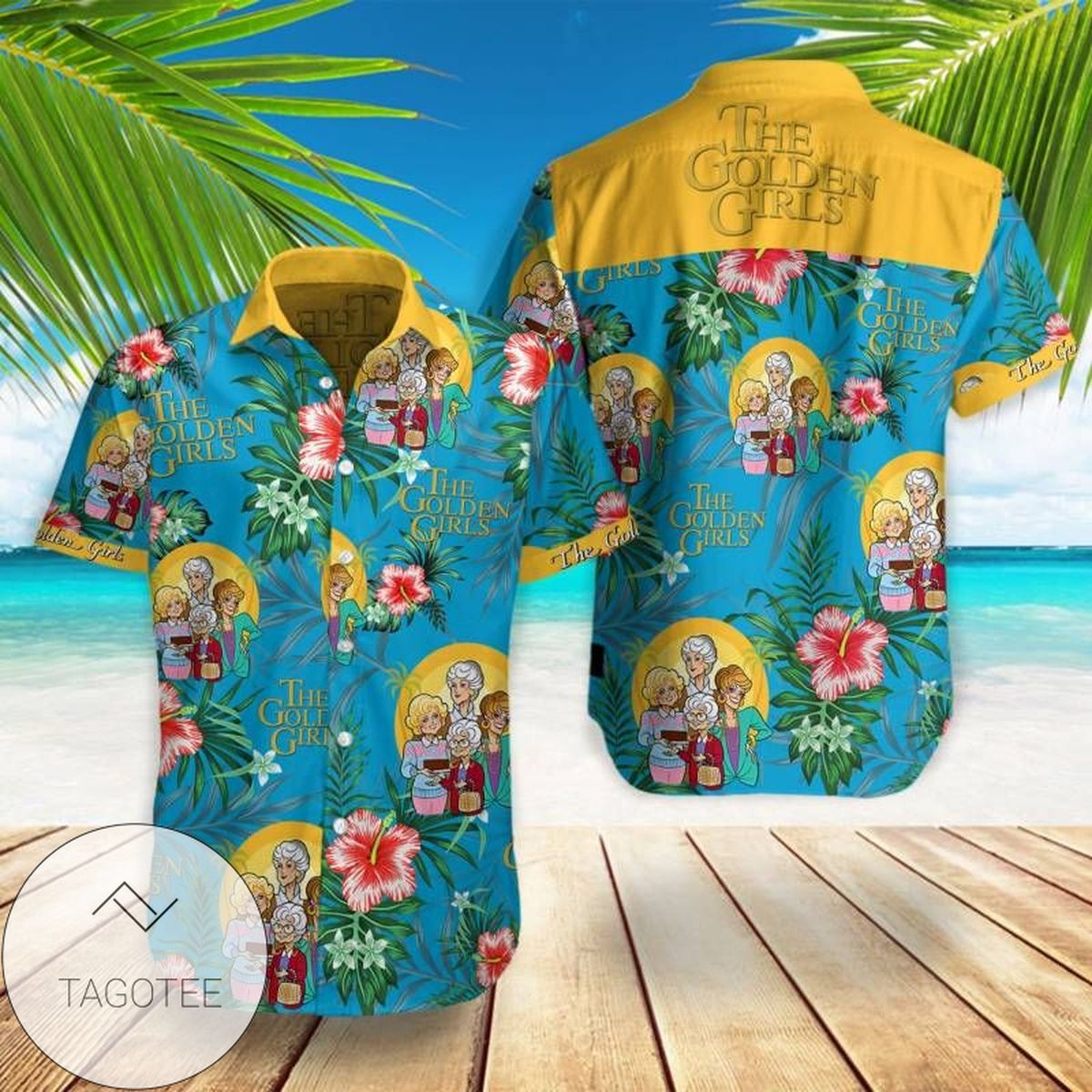 The Golden Girls Hawaiian Graphic Print Short Sleeve Hawaiian Casual Shirt