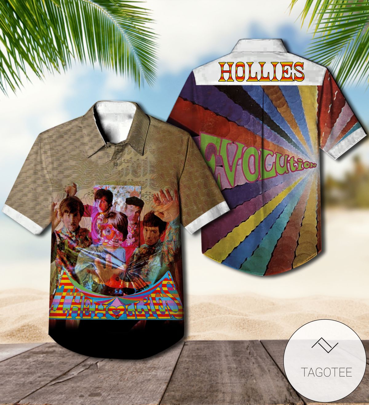 The Hollies Distant Light Album Cover Hawaiian Shirt