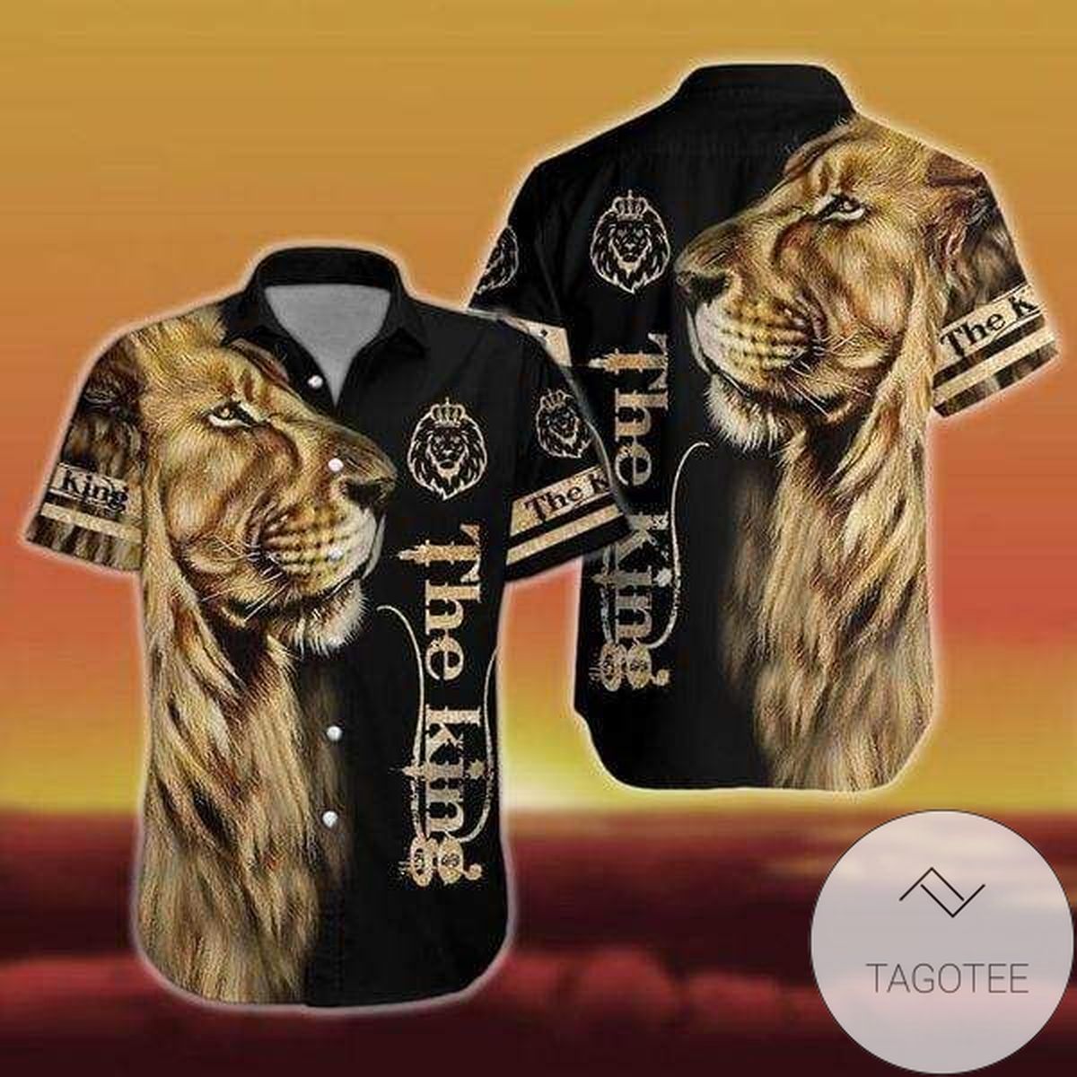 The king lion For Men And Women Graphic Print Short Sleeve Hawaiian Casual Shirt