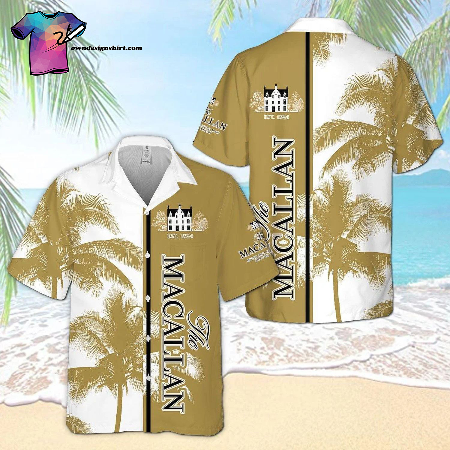 The Macallan Palm Tree Pattern All Over Print Summer Vacation Hawaiian Shirt