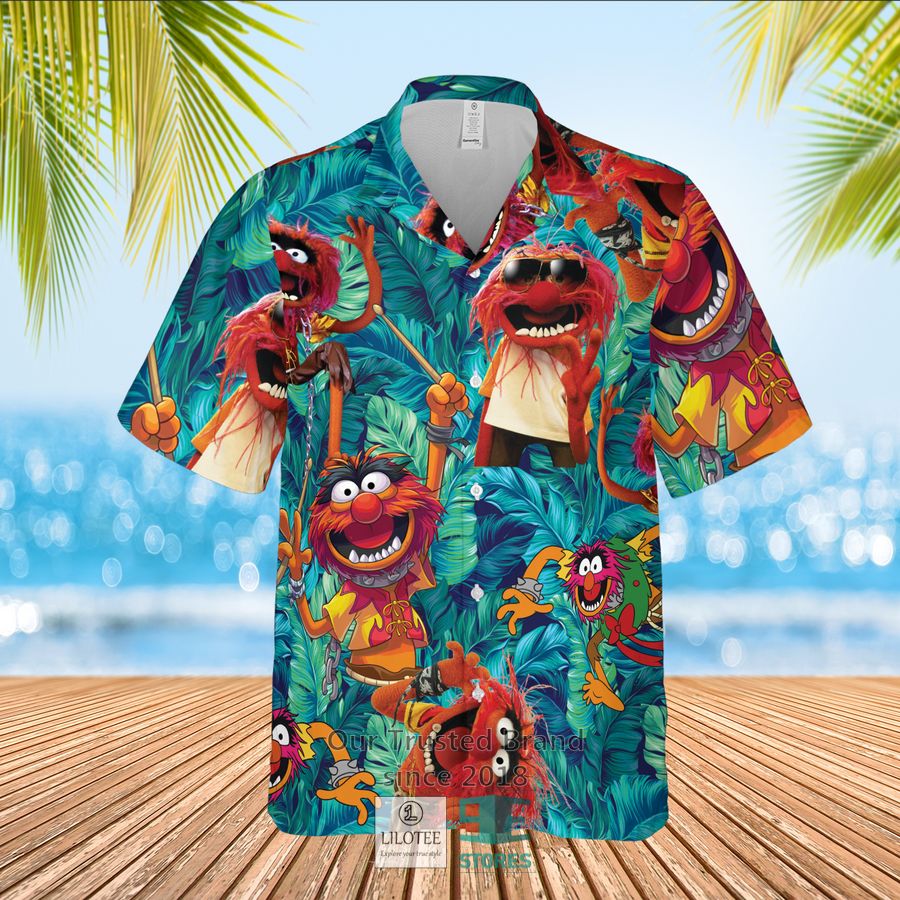 The Muppet Show Animal Tropical Forest Blue Hawaiian Shirt