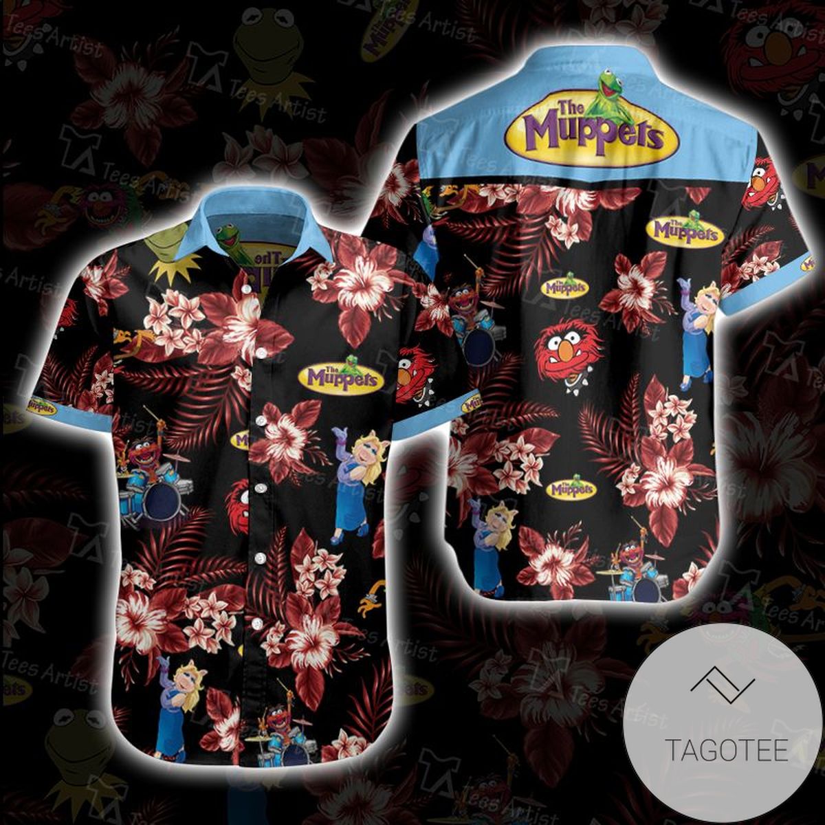 The muppet show drummer Print Short Sleeve Hawaiian Casual Shirt