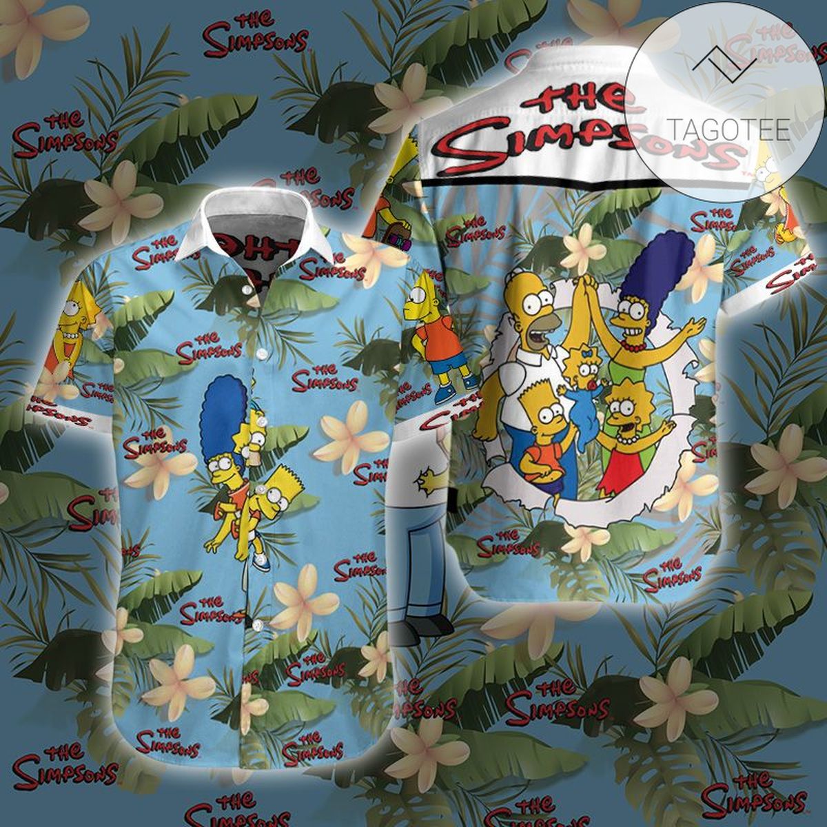 The Simpsons All I Need Is Beer Hawaiian Graphic Print Short Sleeve Hawaiian Casual Shirt