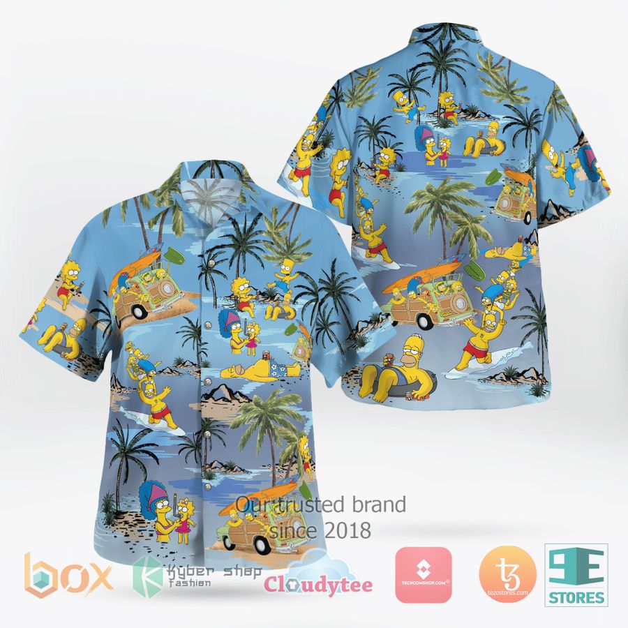 The Simpsons Family On The Beach Hawaiian Shirt