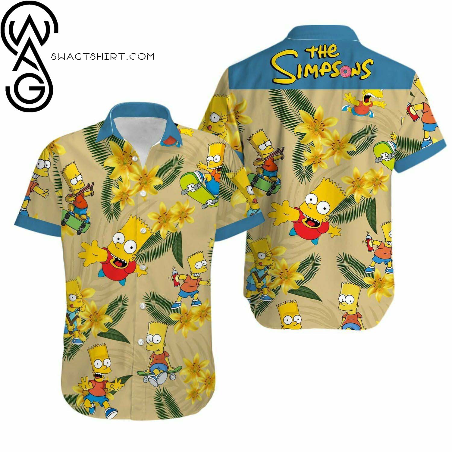 The Simpsons Floral Tropical Full Printing Summer Hawaiian Shirt