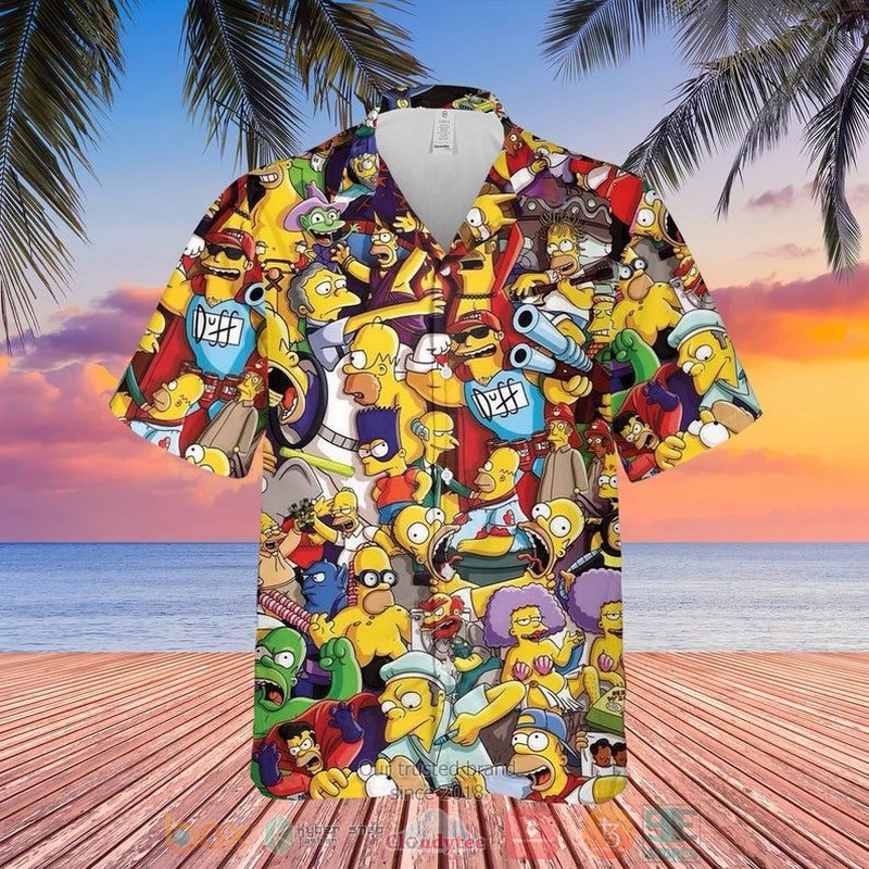 The Simpsons Family On The Beach Hawaiian Shirt