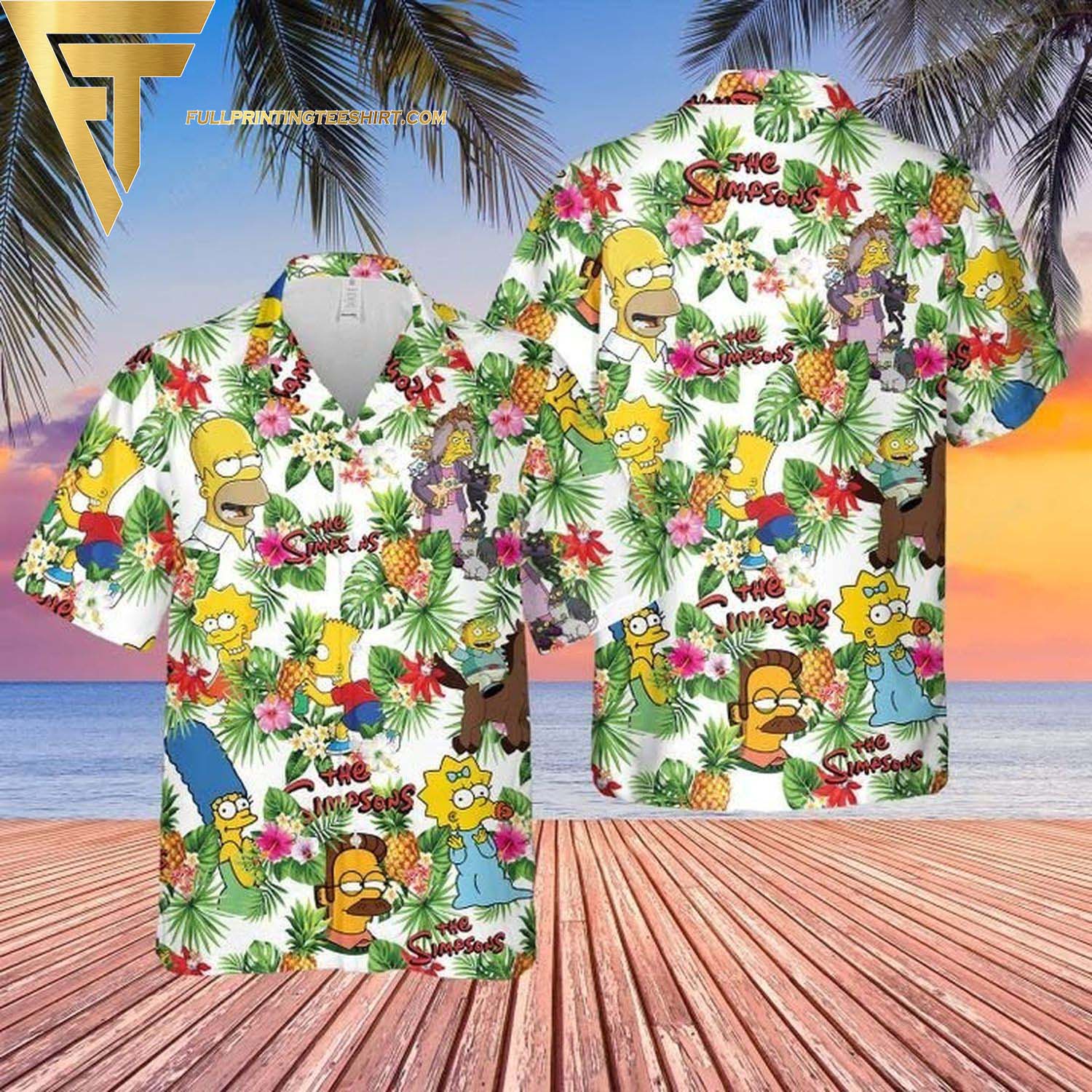 The Simpsons Tropical Hawaiian Shirt And Beach Shorts