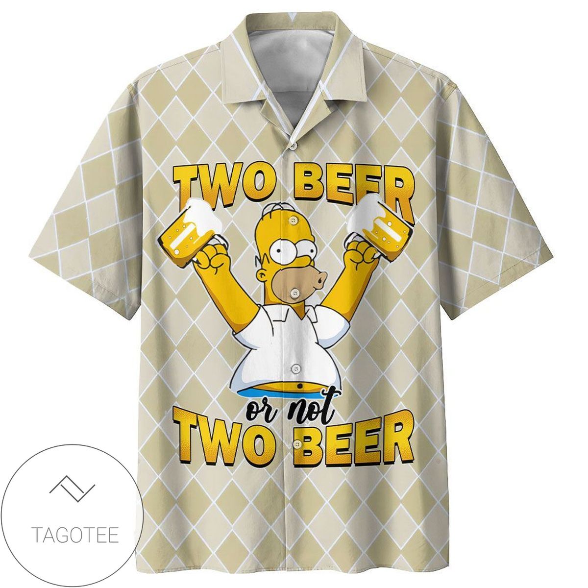 The Simpsons Hawaiian Graphic Print Short Sleeve Hawaiian Casual Shirt