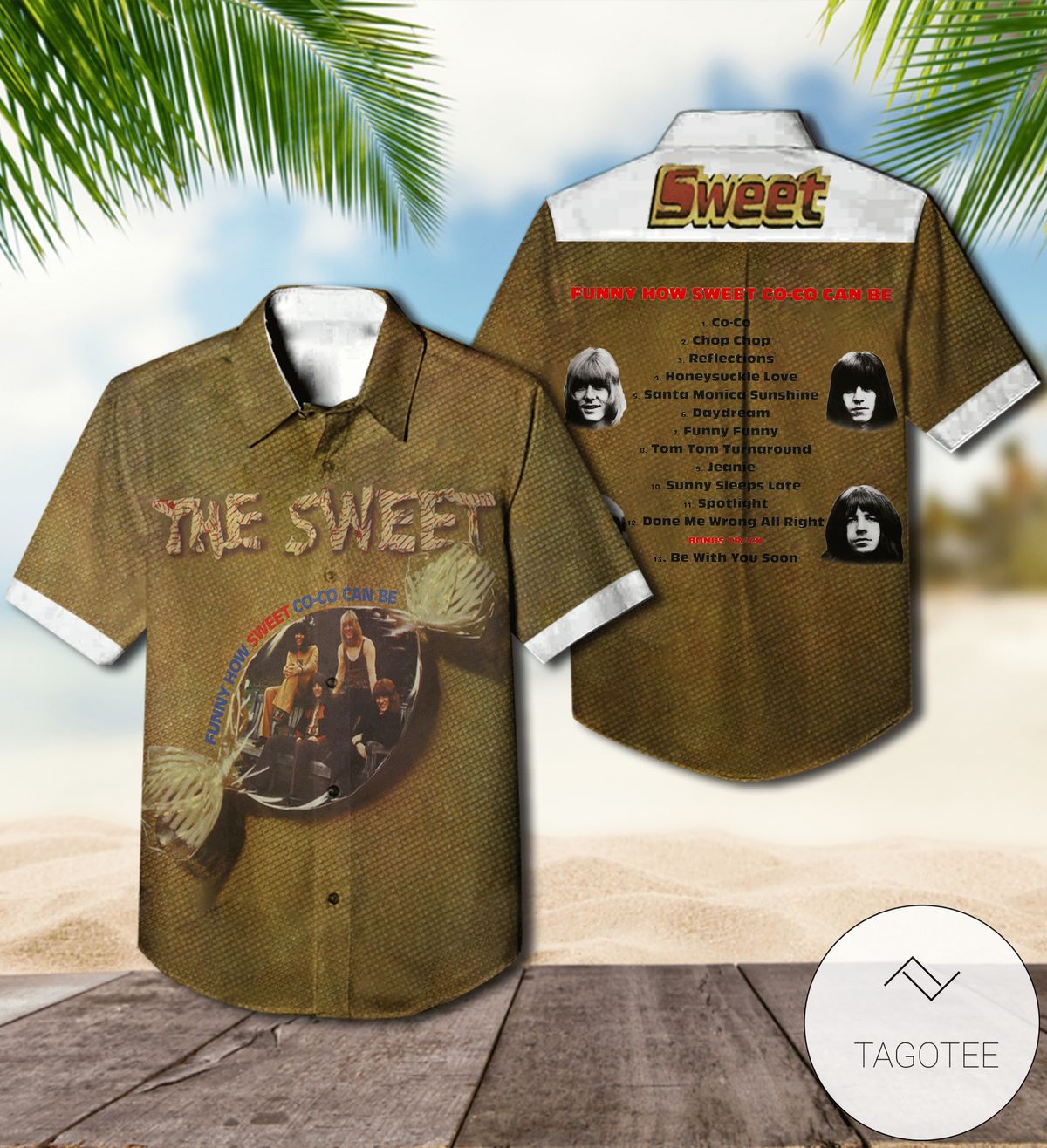 The Sweet Greatest Hits Album Cover Hawaiian Shirt