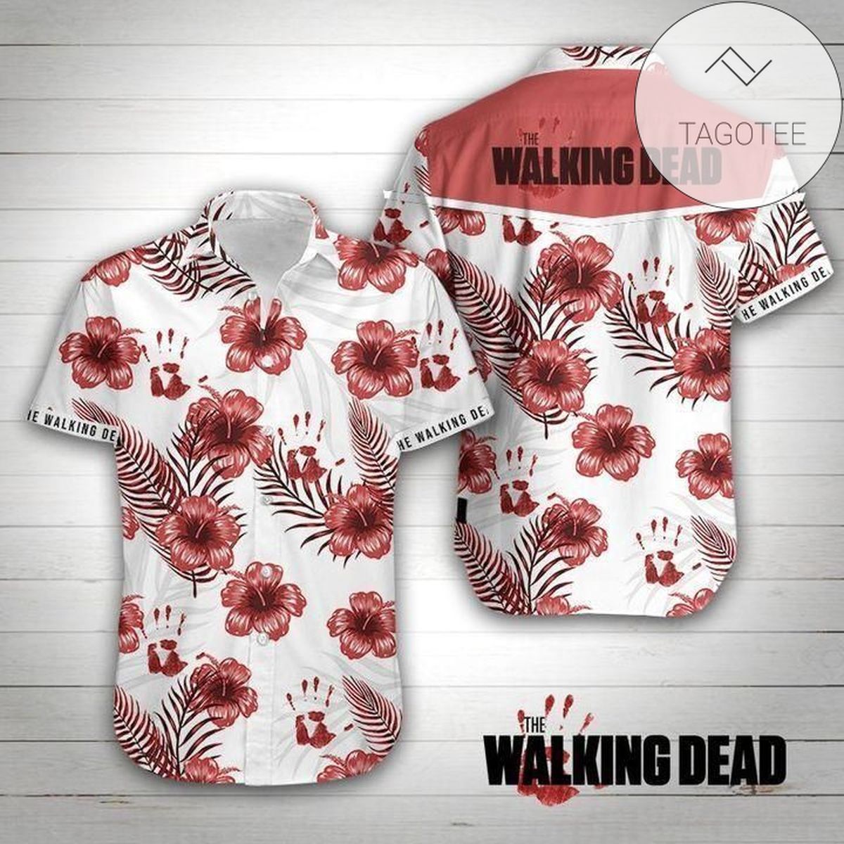 The Walking Dead Hawaiian Graphic Print Short Sleeve Hawaiian Casual Shirt