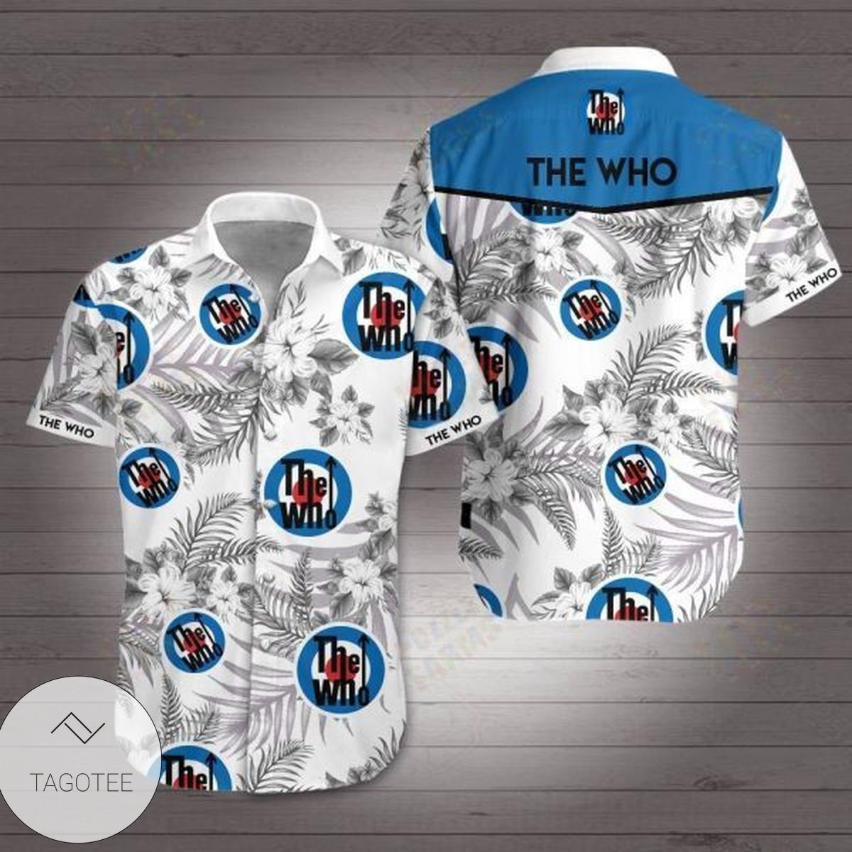 The Who Hawaiian Graphic Print Short Sleeve Hawaiian Casual Shirt