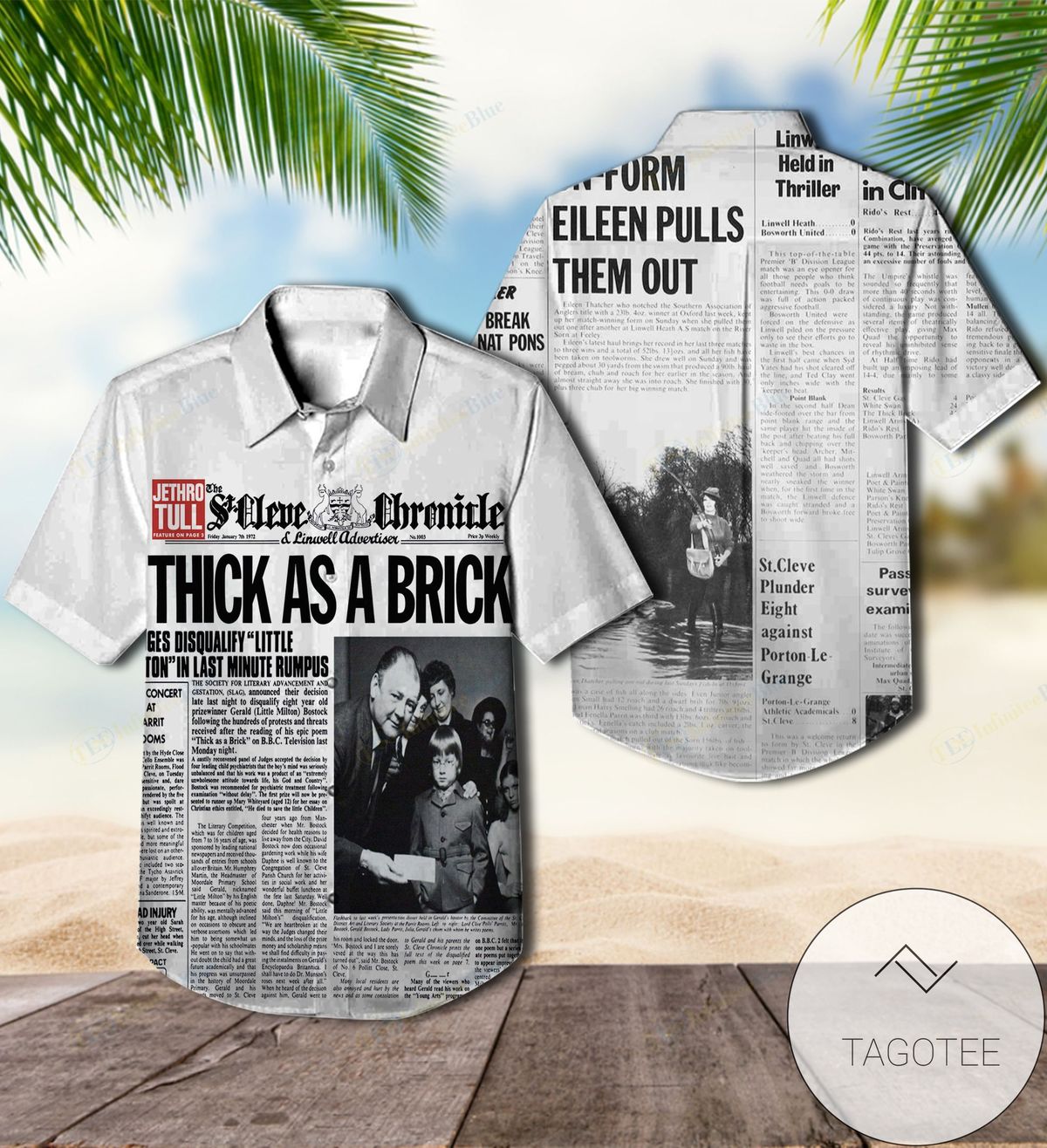 Thick As A Brick Album Cover By Jethro Tull Hawaiian Shirt