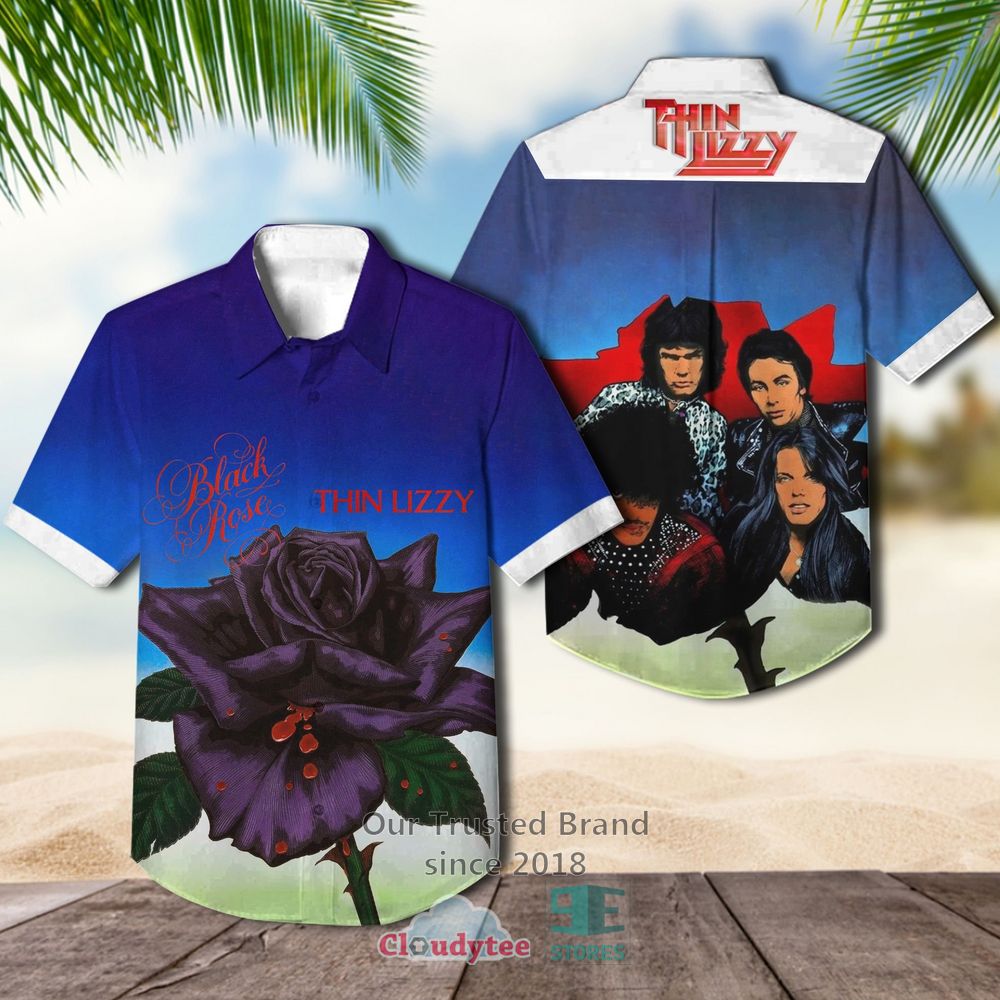 Thin Lizzy band Thunder and Lightning Album Cover Hawaiian Shirt