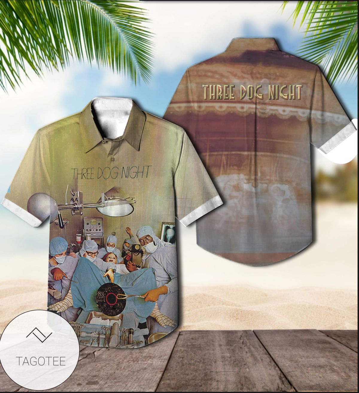 Three Dog Night Harmony Album Cover Hawaiian Shirt