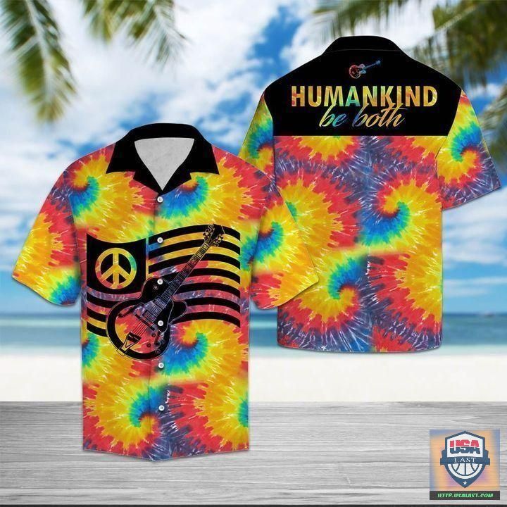 Tie-Dye Guitar Hippie Hawaiian Shirt