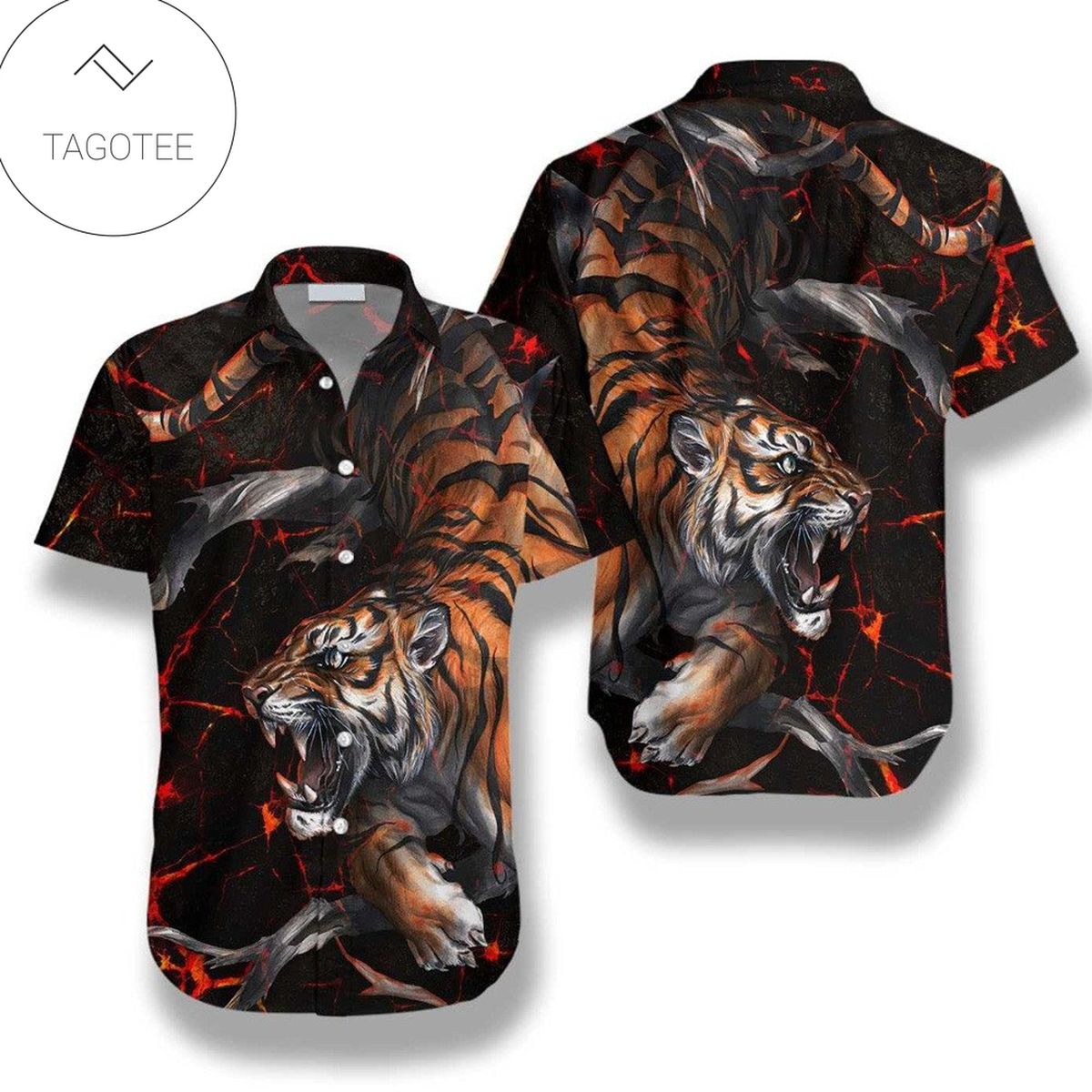 Tiger Japanese Tattoo Hawaiian Shirt