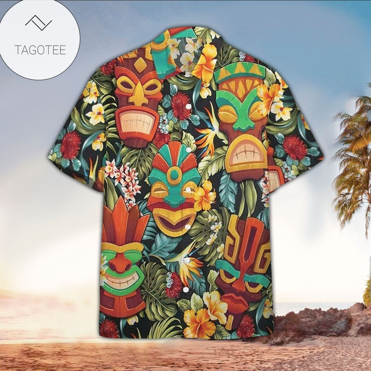 Tiki Hawaiian Shirt Tiki Button Up Shirt