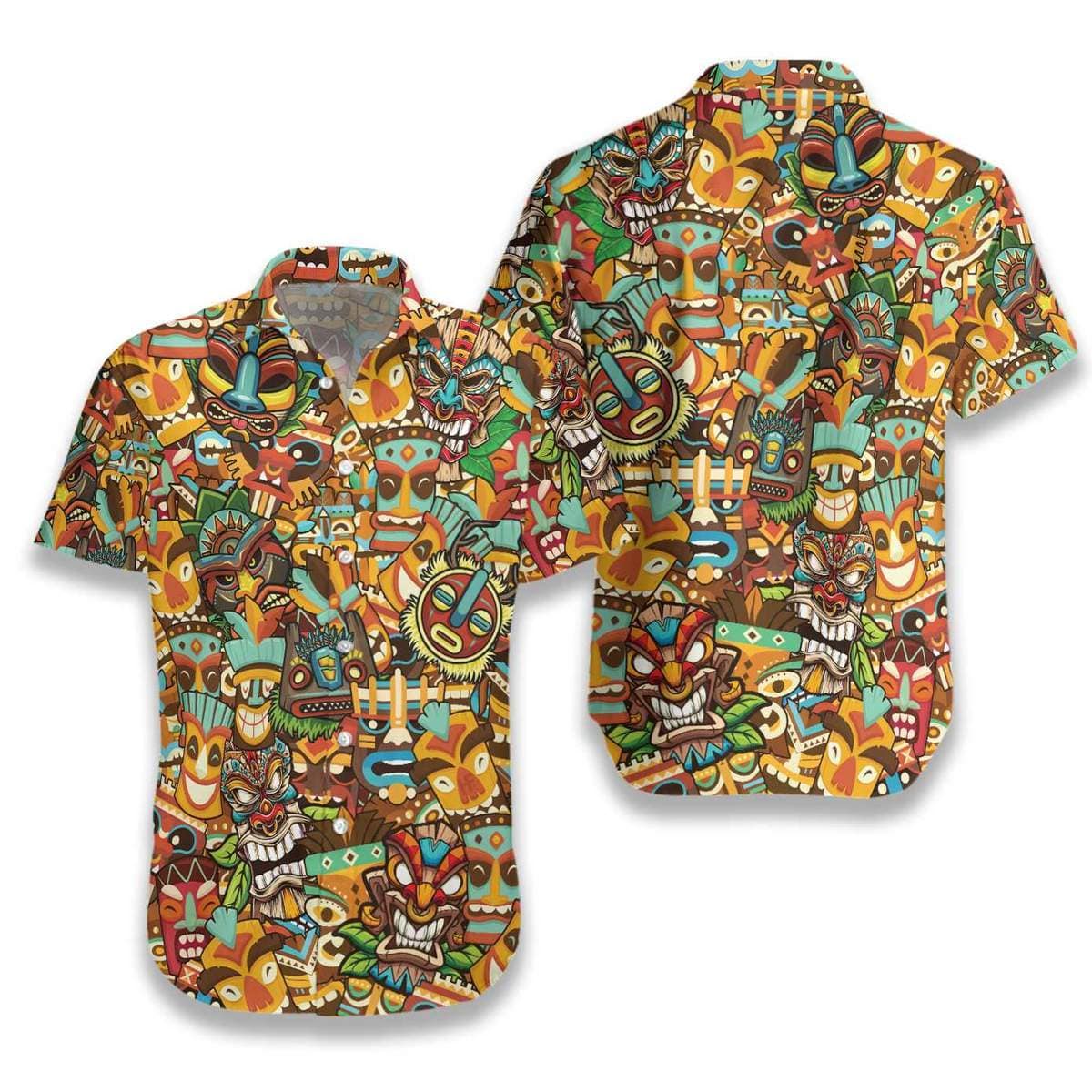 Tiki Funny Hawaiian Shirt 3D All Over Print Men Women Unisex Model 555