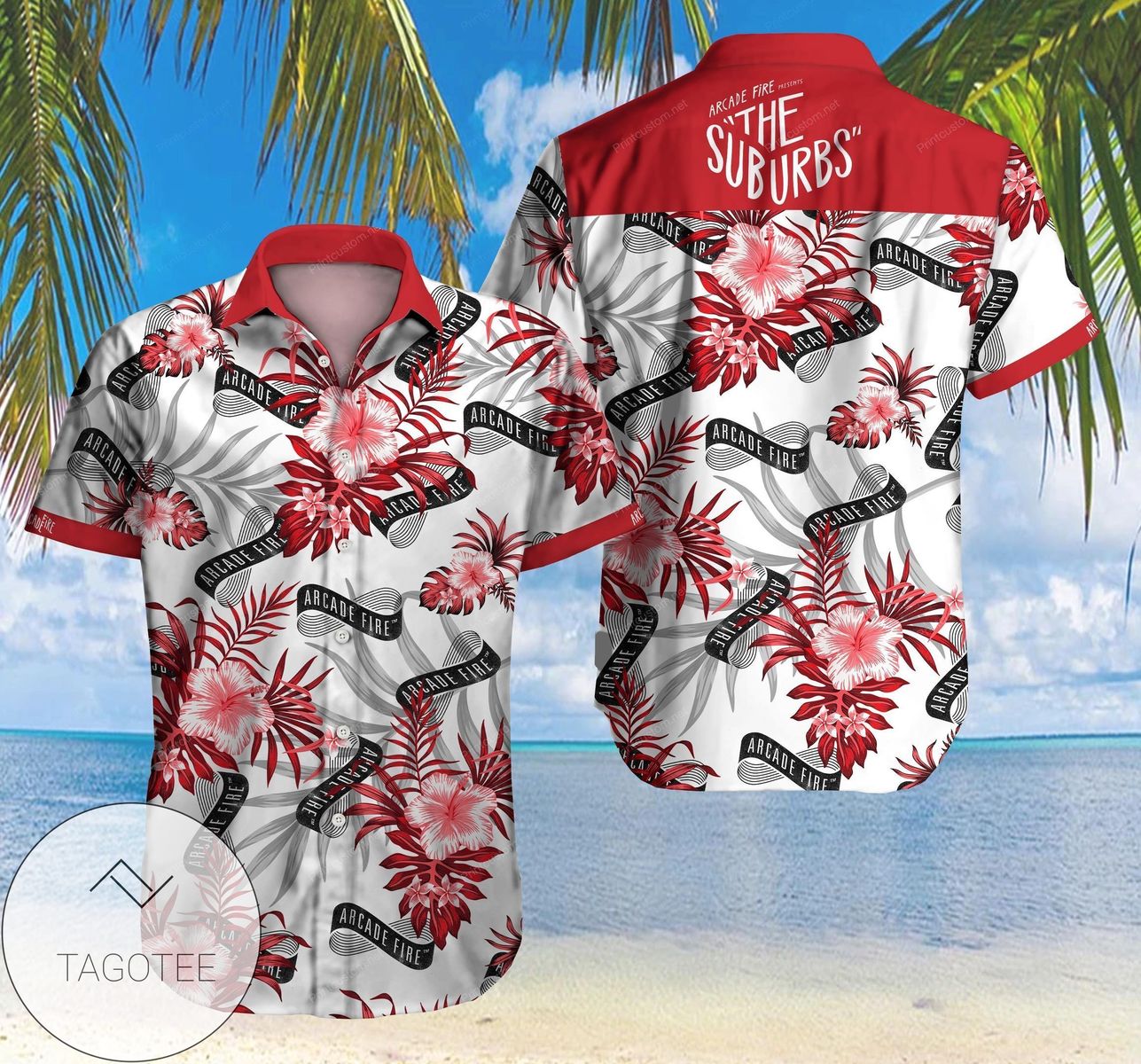 Tlmus AFI Hawaiian Graphic Print Short Sleeve Hawaiian Casual Shirt