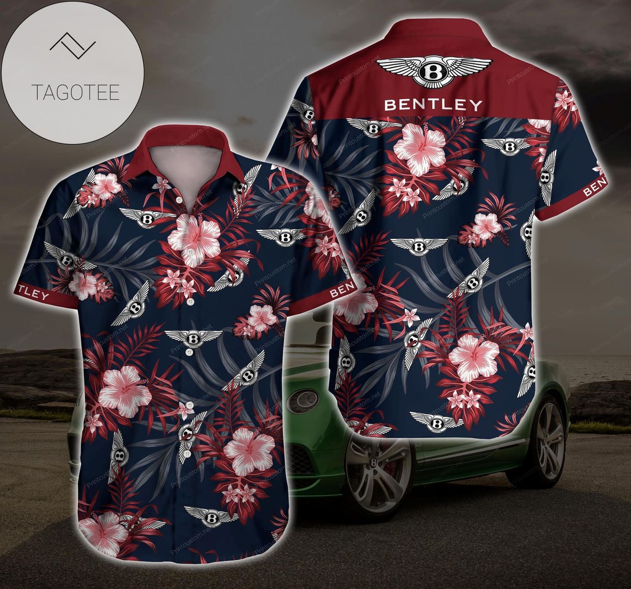 Tlmus BMW Motorrad Hawaiian Graphic Print Short Sleeve Hawaiian Casual Shirt