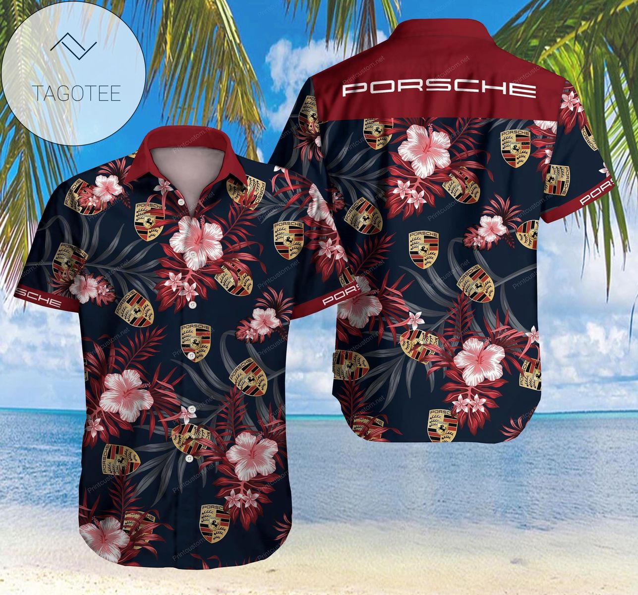 Tlmus-porsche Authentic Hawaiian Shirt 2022 Ver 2 Summer Button Up Shirt For Men Beach Wear Short Sleeve Authentic Hawaiian Shirt 2022