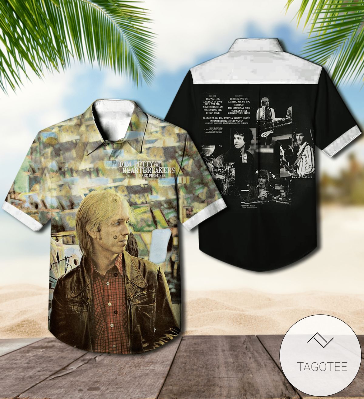 Tom Petty And The Heartbreakers Hawaiian Graphic Print Short Sleeve Hawaiian Casual Shirt