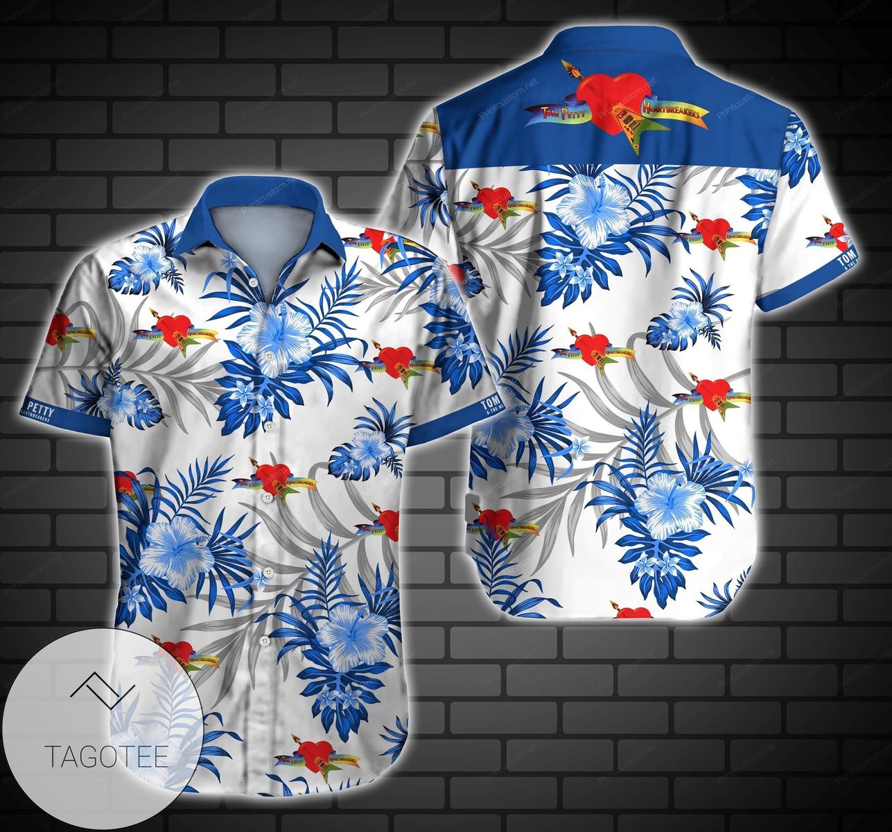 Tom Petty And The Heartbreakers Hawaiian III Graphic Print Short Sleeve Hawaiian Casual Shirt