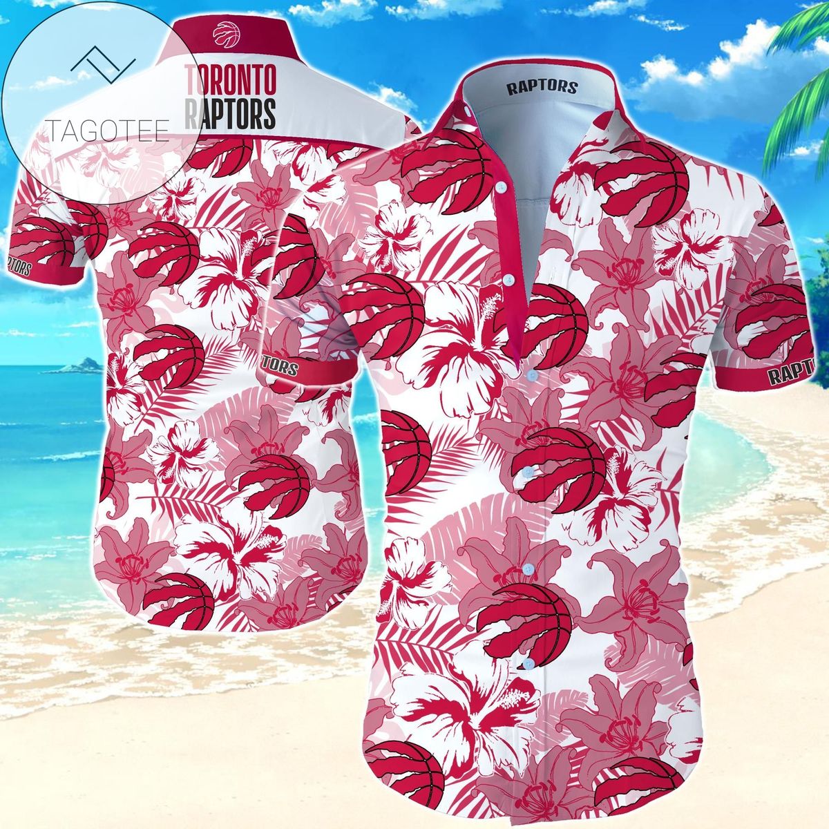 Toronto Raptors LV All Over Print Summer Short Sleeve Hawaiian Beach Shirt