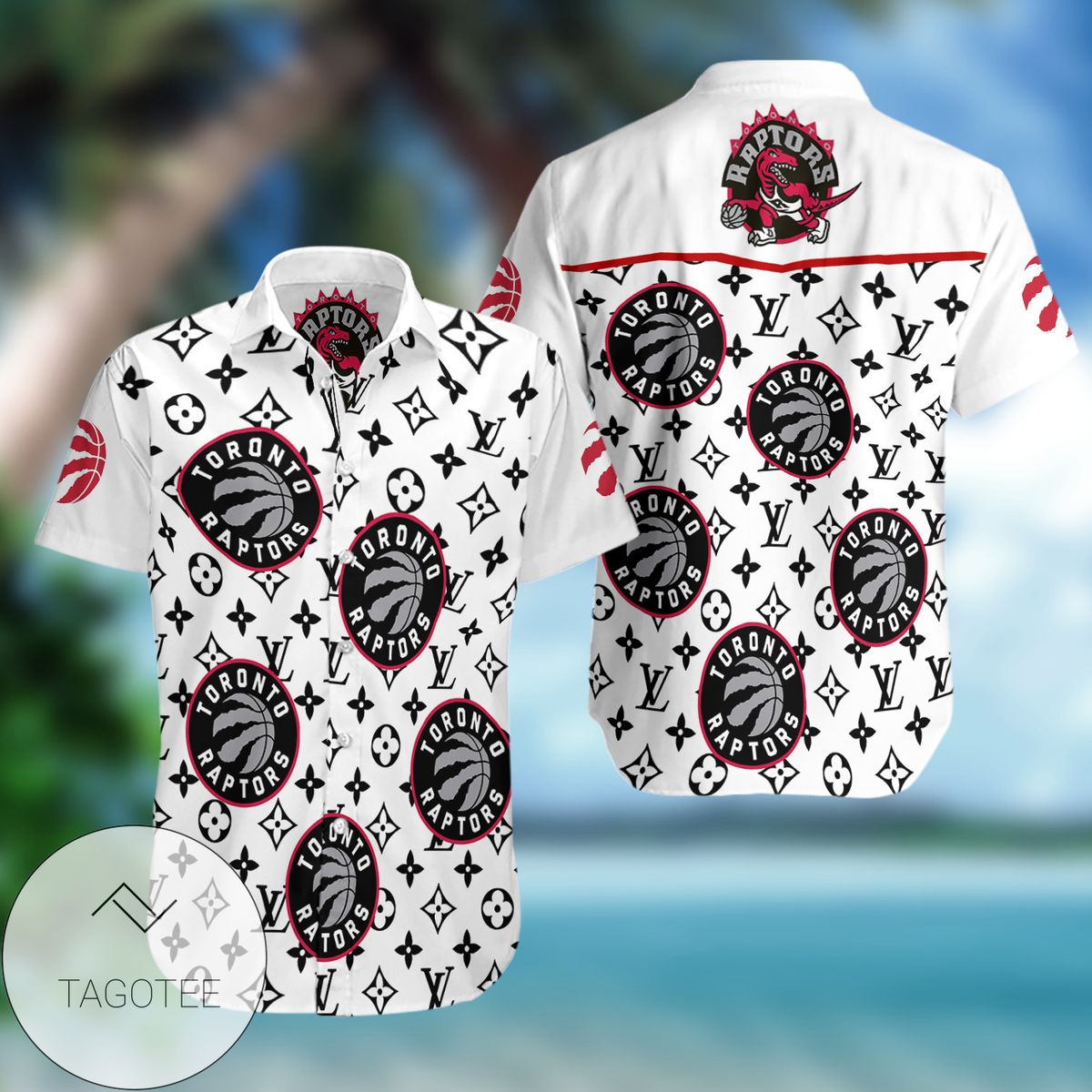 Toronto Raptors LV All Over Print Summer Short Sleeve Hawaiian Beach Shirt