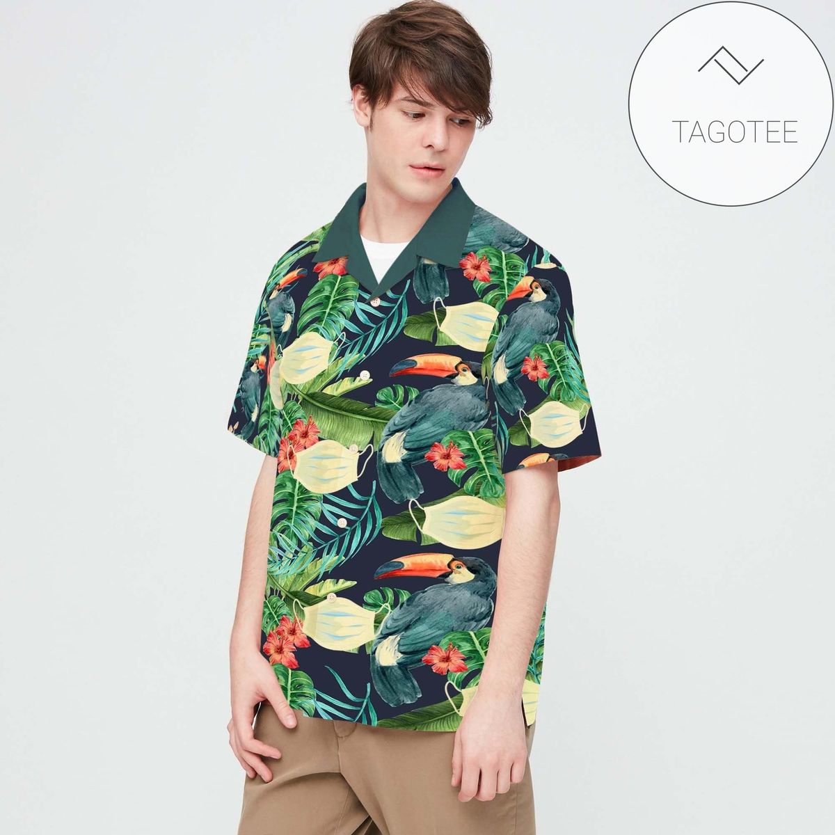 Toucan Birds Tropical Leaves Hawaiian Shirt