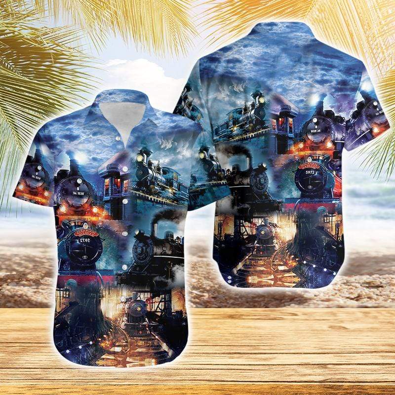 Train Locomotive Hawaiian Shirt For Men Women