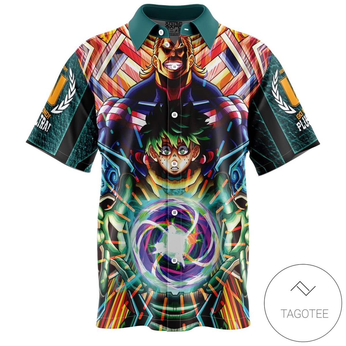 Trippy Eren Yeager Timeskip Attack on Titan Hawaiian Shirt