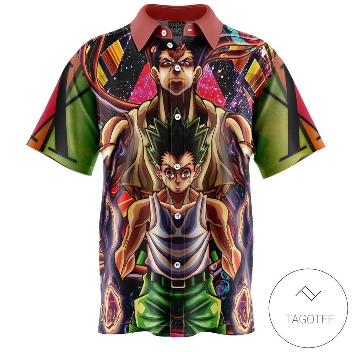 Trippy Eren Yeager Timeskip Attack on Titan Hawaiian Shirt