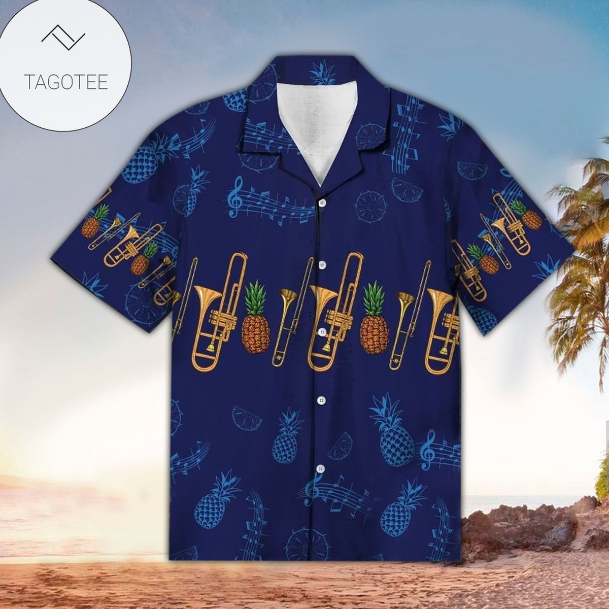 Trombone Hawaiian Shirt Trombone Lover Gifts