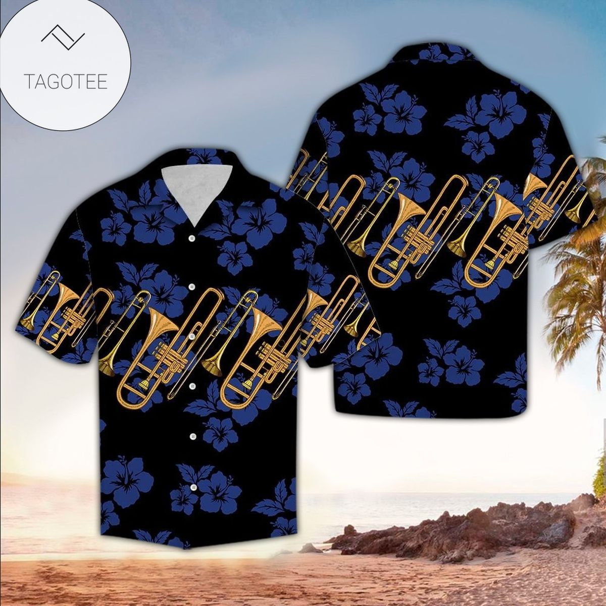 Trombone Hawaiian Shirt Trombone Lover Gifts