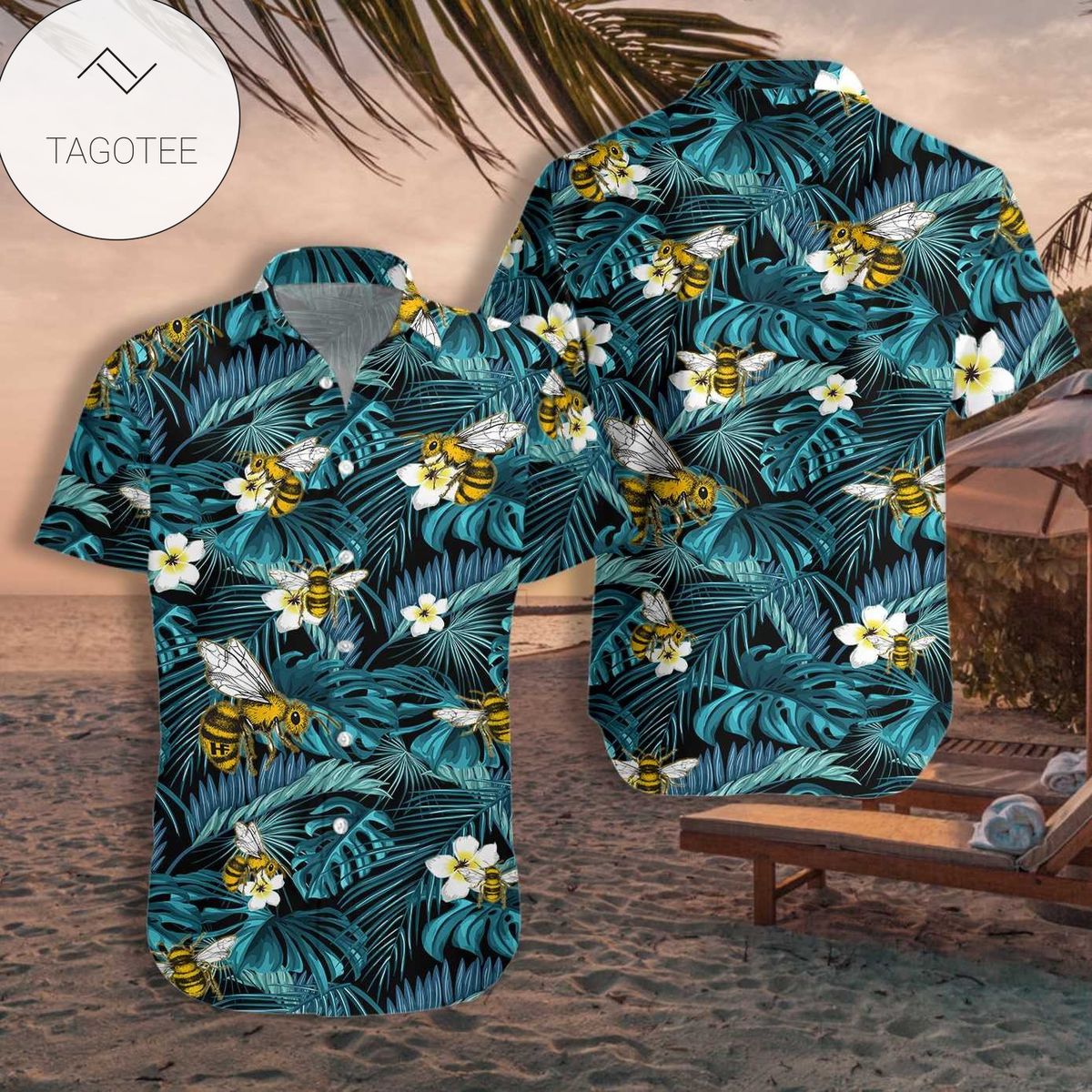 Tropical Blue Jeep Hawaiian Shirt