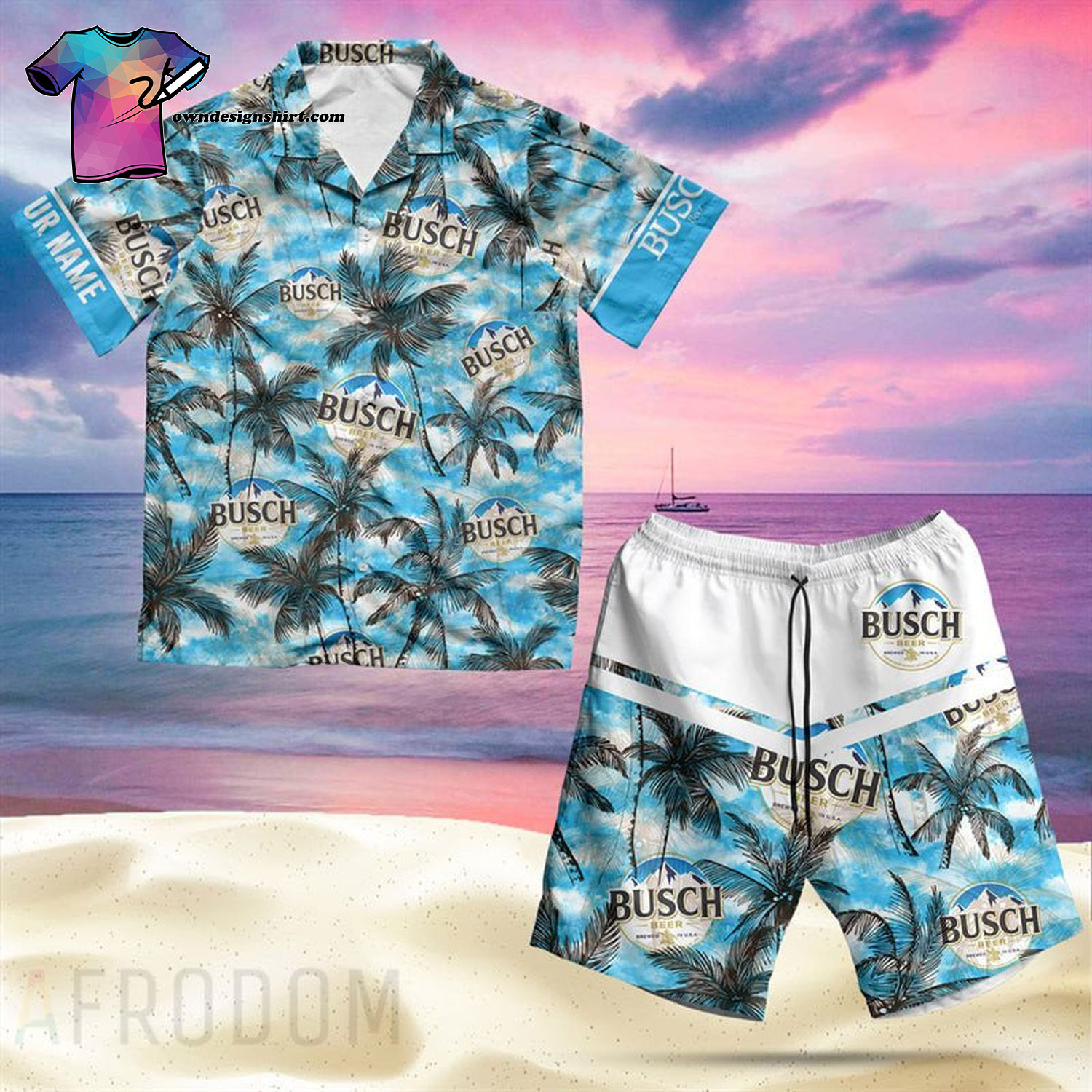 Tropical Busch beer Full Print Hawaiian Shirt